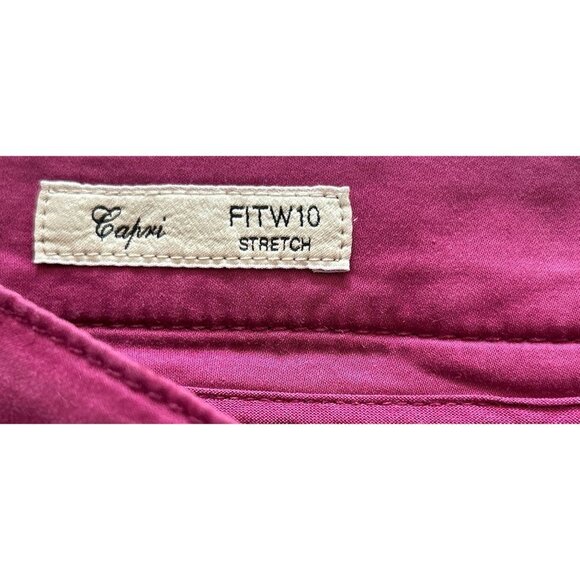 MaxMara Weekend Capri Casual Pants Cotton Chino Khaki Size 10 - Picture 5 of 7